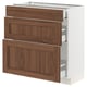 SEKTION / MAXIMERA Base cabinet with 3 drawers, white Enköping/brown walnut effect, 30x15x30 "