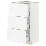 SEKTION / MAXIMERA Base cabinet with 3 drawers, white Enköping/white wood effect, 18x15x30 "