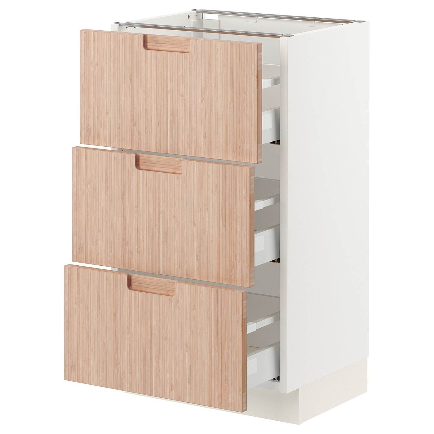 SEKTION / MAXIMERA base cabinet with 3 drawers, white/Fröjered