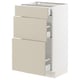 SEKTION / MAXIMERA Base cabinet with 3 drawers, white/Havstorp beige, 18x15x30 "