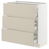 SEKTION / MAXIMERA Base cabinet with 3 drawers, white/Havstorp beige, 30x15x30 "