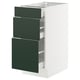 SEKTION / MAXIMERA Base cabinet with 3 drawers, white/Havstorp deep green, 15x24x30 "