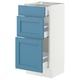 SEKTION / MAXIMERA Base cabinet with 3 drawers, white/Lerhyttan blue, 15x15x30 "
