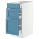 SEKTION / MAXIMERA Base cabinet with 3 drawers, white/Lerhyttan blue, 15x24x30 "