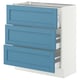 SEKTION / MAXIMERA Base cabinet with 3 drawers, white/Lerhyttan blue, 30x15x30 "