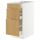 SEKTION / MAXIMERA Base cabinet with 3 drawers, white/Sinarp oak veneer, 15x24x30 "