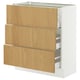 SEKTION / MAXIMERA Base cabinet with 3 drawers, white/Sinarp oak veneer, 30x15x30 "