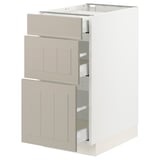 SEKTION / MAXIMERA Base cabinet with 3 drawers, white/Stensund beige, 15x24x30 "