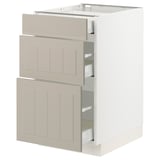SEKTION / MAXIMERA Base cabinet with 3 drawers, white/Stensund beige, 18x24x30 "