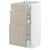 SEKTION / MAXIMERA Base cabinet with 3 drawers, white/Stensund beige, 15x15x30 "