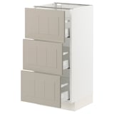 SEKTION / MAXIMERA Base cabinet with 3 drawers, white/Stensund beige, 15x15x30 "