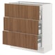 SEKTION / MAXIMERA Base cabinet with 3 drawers, white/Tistorp brown walnut effect, 30x15x30 "