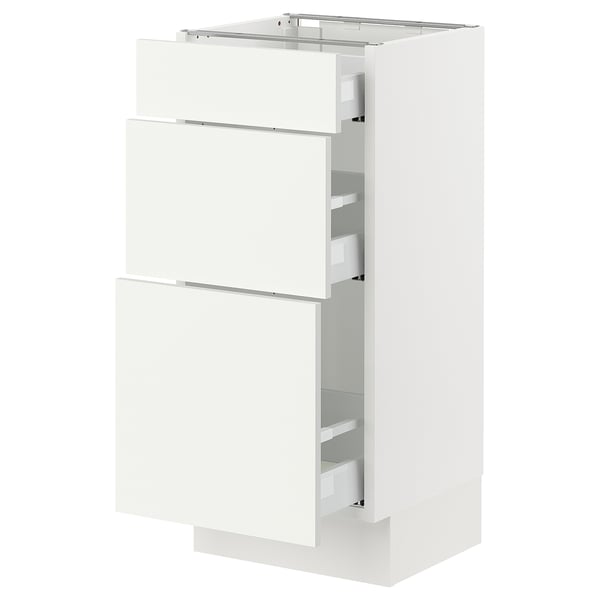 SEKTION / MAXIMERA Base cabinet with 3 drawers, white/Vallstena white, 15x15x30 "