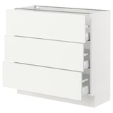 SEKTION / MAXIMERA Base cabinet with 3 drawers, white/Vallstena white, 36x15x30 "