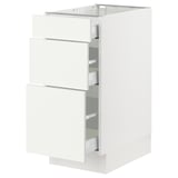 SEKTION / MAXIMERA Base cabinet with 3 drawers, white/Vallstena white, 15x24x30 "