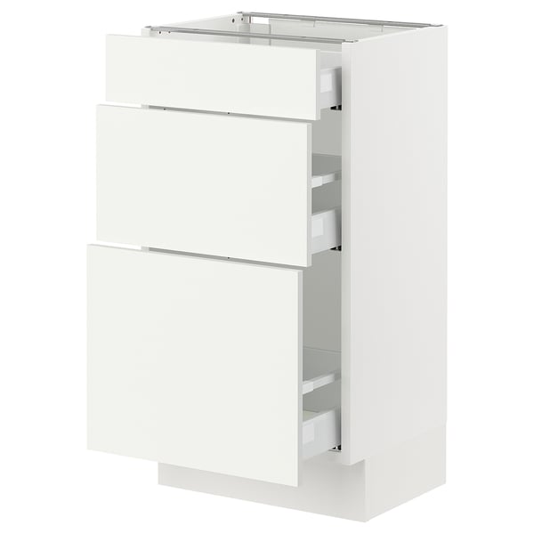 SEKTION / MAXIMERA Base cabinet with 3 drawers, white/Vallstena white, 18x15x30 "