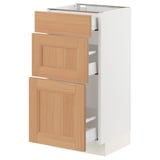 SEKTION / MAXIMERA Base cabinet with 3 drawers, white/Vedhamn oak, 15x15x30 "
