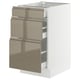 SEKTION / MAXIMERA Base cabinet with 3 drawers, white/Voxtorp high-gloss dark grey-brown, 18x24x30 "
