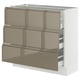 SEKTION / MAXIMERA Base cabinet with 3 drawers, white/Voxtorp high-gloss dark grey-brown, 36x15x30 "