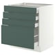 SEKTION / MAXIMERA Base cabinet with 4 drawers, white/Aspudden dark gray-green, 30x24x30 "