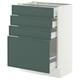 SEKTION / MAXIMERA Base cabinet with 4 drawers, white/Aspudden dark gray-green, 24x15x30 "