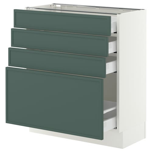 SEKTION / MAXIMERA Base cabinet with 4 drawers, white/Aspudden dark gray-green, 30x15x30 "