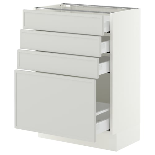 SEKTION / MAXIMERA Base cabinet with 4 drawers, white/Aspudden light gray, 24x15x30 "