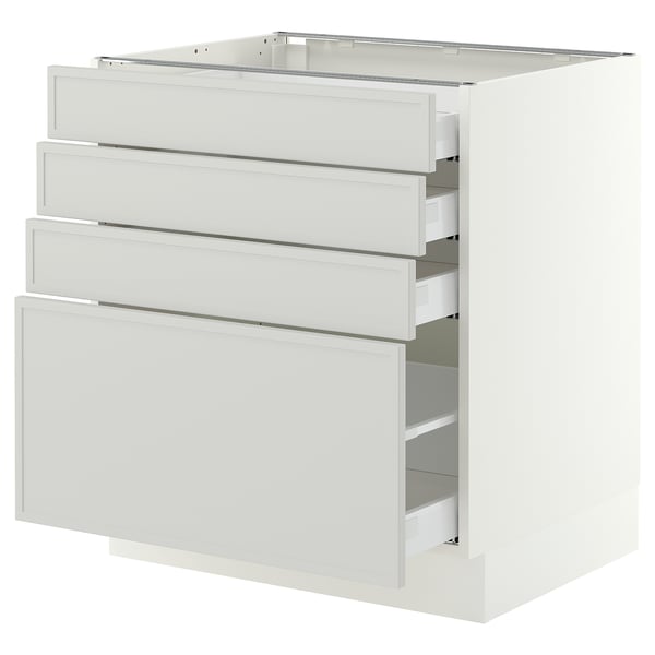 SEKTION / MAXIMERA Base cabinet with 4 drawers, white/Aspudden light gray, 30x24x30 "