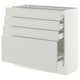 SEKTION / MAXIMERA Base cabinet with 4 drawers, white/Aspudden light gray, 36x15x30 "