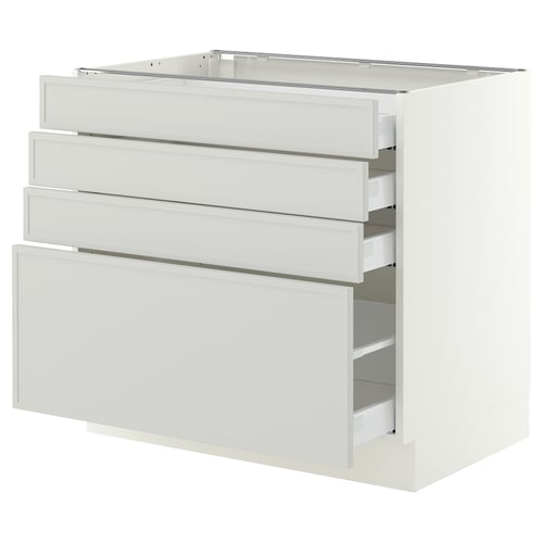 SEKTION / MAXIMERA Base cabinet with 4 drawers, white/Aspudden light gray, 36x24x30 "