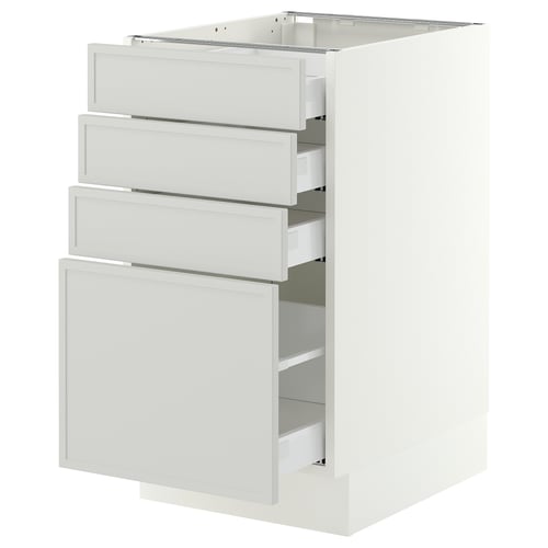 SEKTION / MAXIMERA Base cabinet with 4 drawers, white/Aspudden light gray, 18x24x30 "