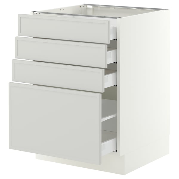 SEKTION / MAXIMERA Base cabinet with 4 drawers, white/Aspudden light gray, 24x24x30 "