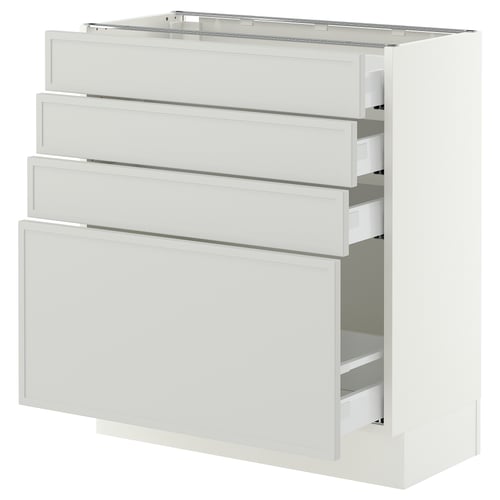 SEKTION / MAXIMERA Base cabinet with 4 drawers, white/Aspudden light gray, 30x15x30 "