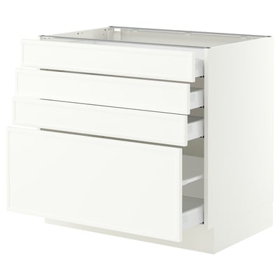 SEKTION / MAXIMERA Base cabinet with 4 drawers, white/Aspudden matte white, 36x24x30 "