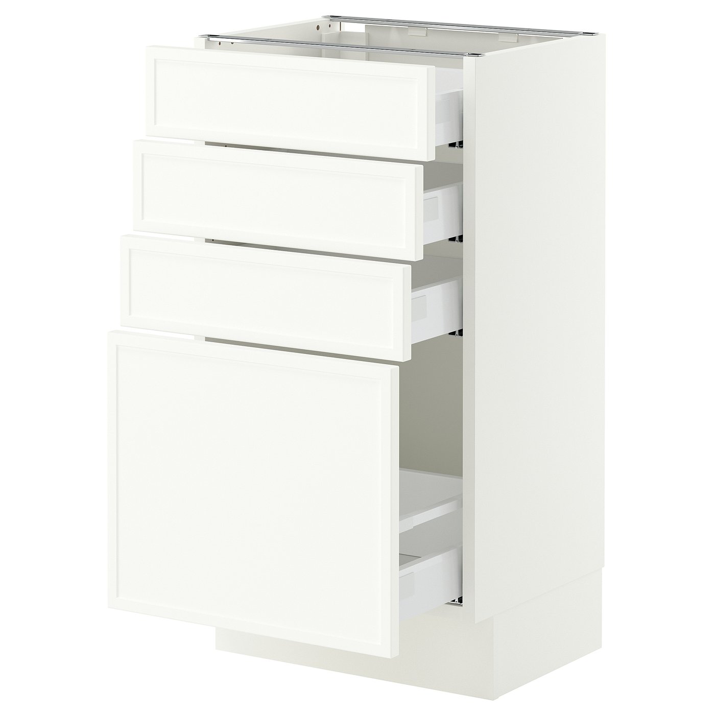 SEKTION / MAXIMERA base cabinet with 4 drawers, white/Aspudden