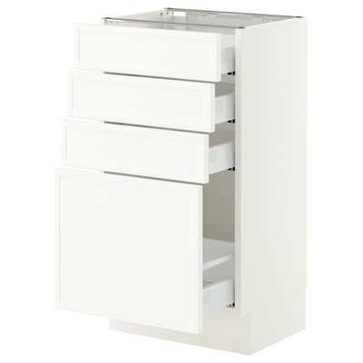 SEKTION / MAXIMERA Base cabinet with 4 drawers, white/Aspudden matte white, 18x15x30 "