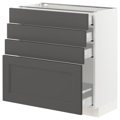 SEKTION / MAXIMERA Base cabinet with 4 drawers, white/Axstad dark gray, 30x15x30 "