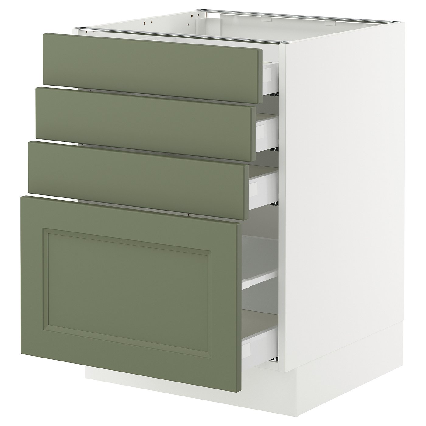 SEKTION / MAXIMERA base cabinet with 4 drawers, white/Axstad gray
