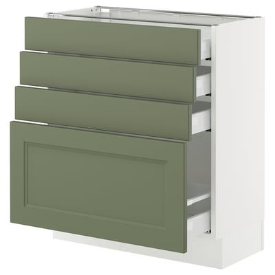 SEKTION / MAXIMERA Base cabinet with 4 drawers, white/Axstad gray-green, 30x15x30 "