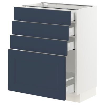 SEKTION / MAXIMERA Base cabinet with 4 drawers, white Axstad/matte blue, 24x15x30 "