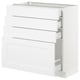 White SEKTION kitchen unit, four drawers & shelf, modern design, smooth runners.