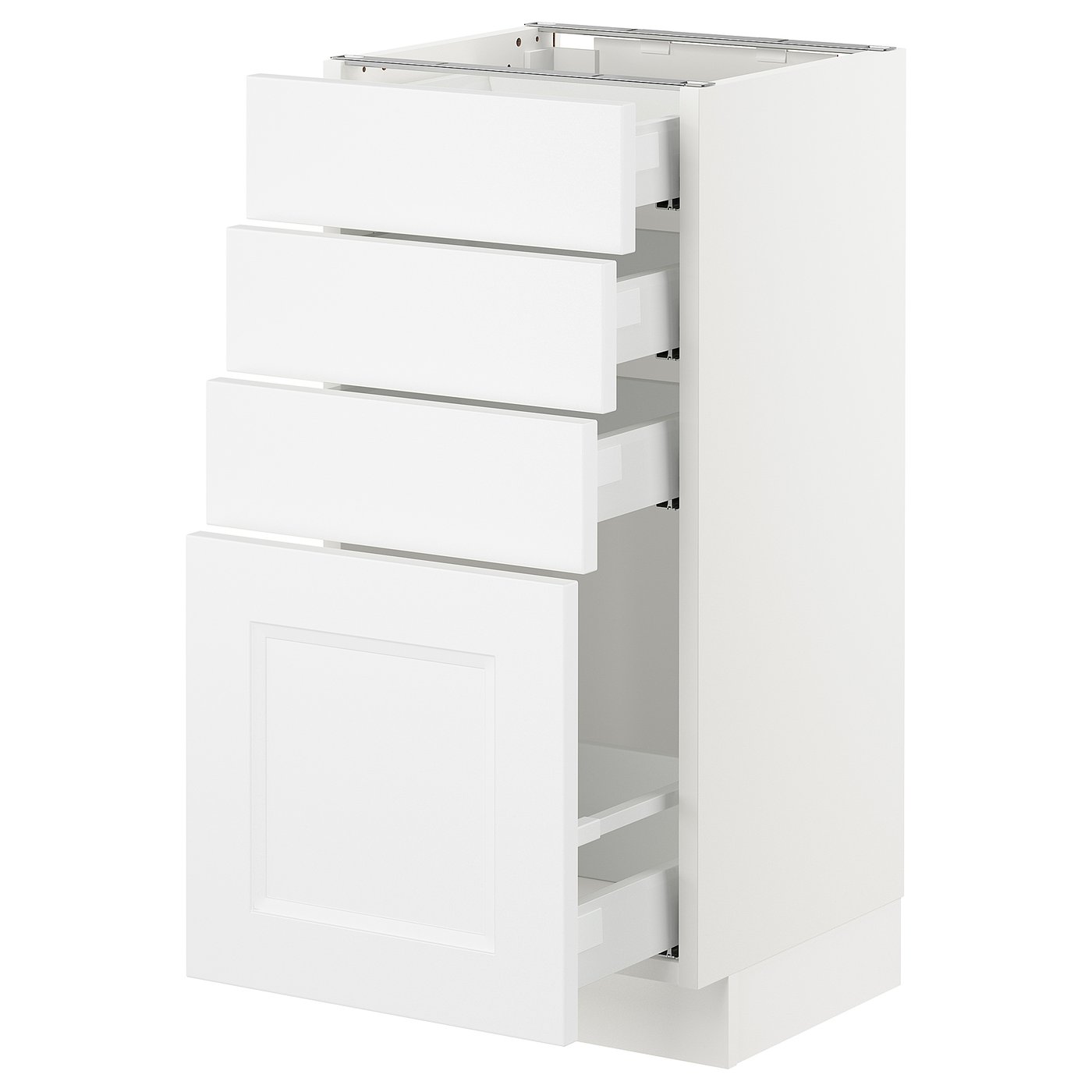 SEKTION / MAXIMERA base cabinet with 4 drawers, white/Axstad matte