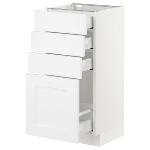 SEKTION / MAXIMERA Base cabinet with 4 drawers, white/Axstad matte white, 15x15x30 "