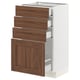 SEKTION / MAXIMERA Base cabinet with 4 drawers, white Enköping/brown walnut effect, 18x15x30 "