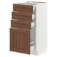 SEKTION / MAXIMERA Base cabinet with 4 drawers, white Enköping/brown walnut effect, 15x15x30 "