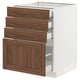 SEKTION / MAXIMERA Base cabinet with 4 drawers, white Enköping/brown walnut effect, 24x24x30 "
