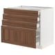 SEKTION / MAXIMERA Base cabinet with 4 drawers, white Enköping/brown walnut effect, 36x24x30 "