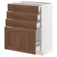 SEKTION / MAXIMERA Base cabinet with 4 drawers, white Enköping/brown walnut effect, 24x15x30 "