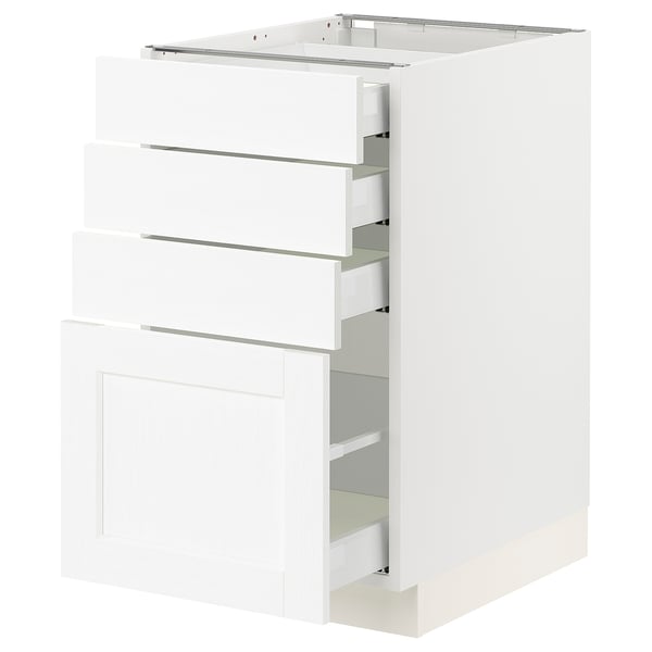 SEKTION / MAXIMERA Base cabinet with 4 drawers, white Enköping/white wood effect, 18x24x30 "