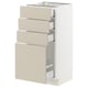 SEKTION / MAXIMERA Base cabinet with 4 drawers, white/Havstorp beige, 15x15x30 "